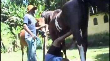 Amazing sex scene featuring a voyeur and a zoophile