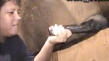 Bushy vagina tomboyish mature woman screwing various beasts