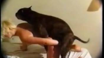 Hot blonde intensely banged by a hotter canine
