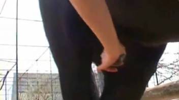 Bare anal fucking for a skinny novice chick who's horny