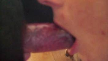 Awesome oral sex scene with a blonde animal enthusiast